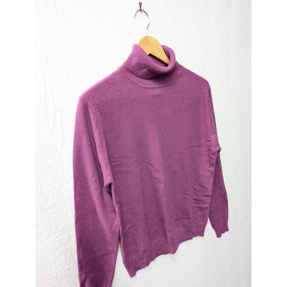 Kirkland Signature 2-Ply 100% Cashmere Turtleneck Sweater Purple Women's Size L - Picture 2 of 4